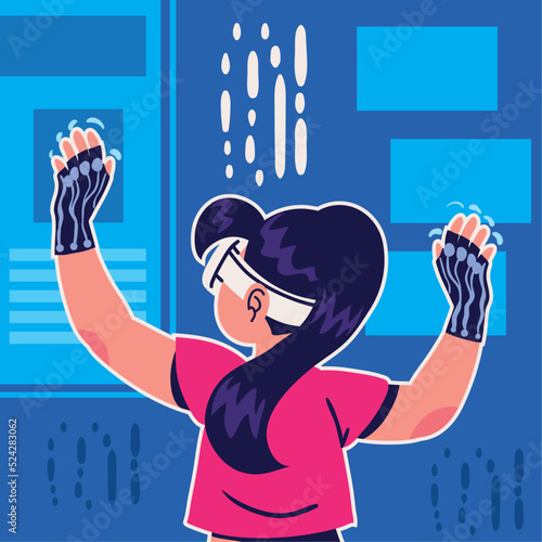 woman using metaverse