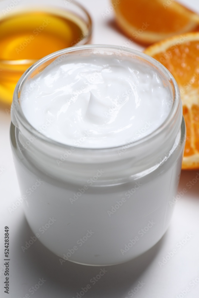 Jar of hand cream on white background, closeup Jar of hand cream on white background, closeup