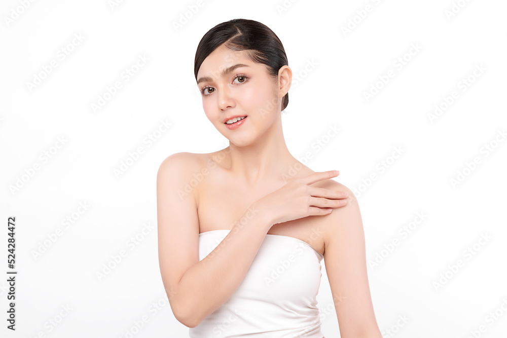 Beautiful young asian woman with clean fresh skin on white background, Face care, Facial treatment, Cosmetology, beauty and spa, Asian women portrait. Beautiful young asian woman with clean fresh skin on white background, Face care, Facial treatment, Cosmetology, beauty and spa, Asian women portrait.