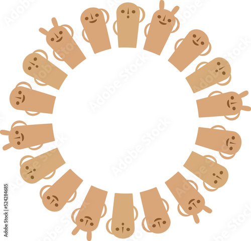 ゆるかわいいはにわの円形フレーム