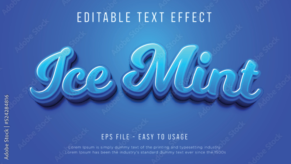 Ice mint 3d editable text effect Ice mint 3d editable text effect