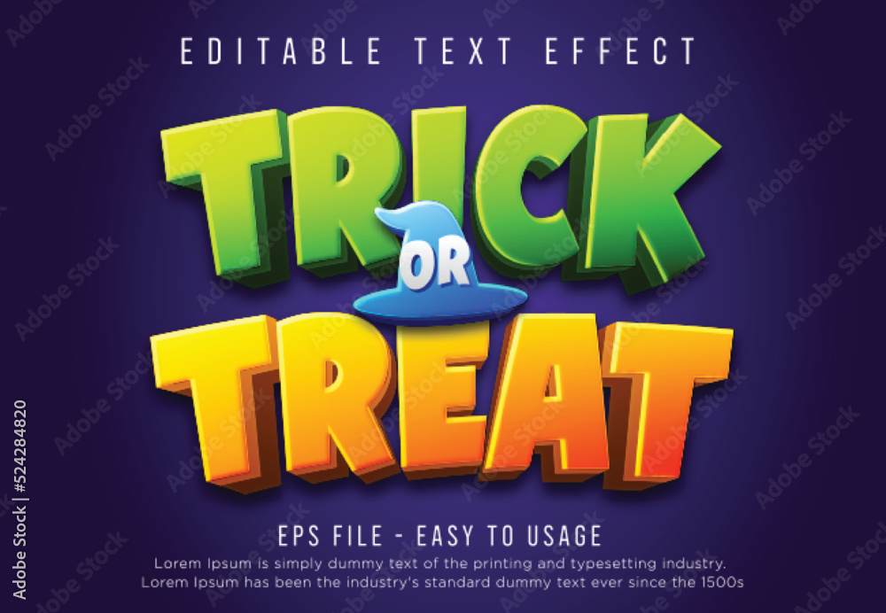Trick or treat 3d editable text effect Trick or treat 3d editable text effect
