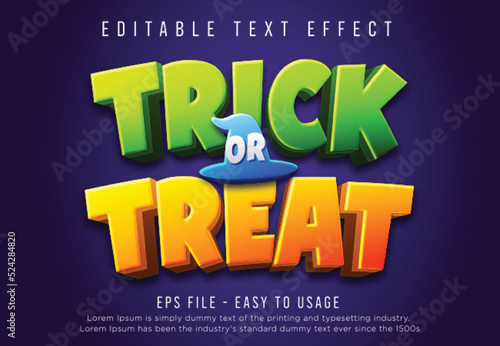 Trick or treat 3d editable text effect photo