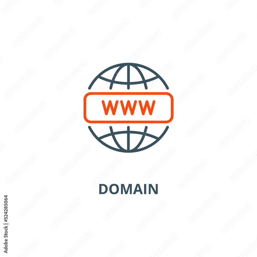 Domain icon vector illustration concept isolated on white background used for web and mobile Domain icon vector illustration concept isolated on white background used for web and mobile