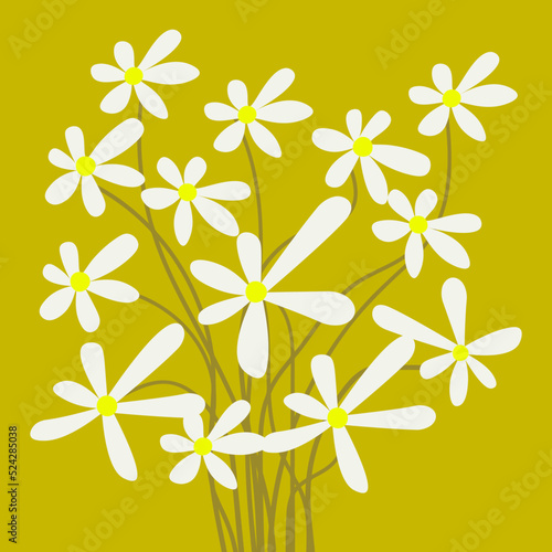 Hand Drawn Plant and Flower Pattern Background