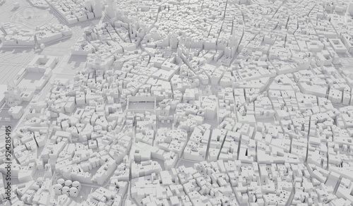 Wallpaper Mural Madrid, Spain city map aerial view. minimal design. 3D Rendering Torontodigital.ca