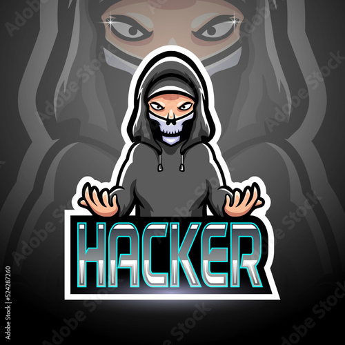 Hacker esport logo mascot design