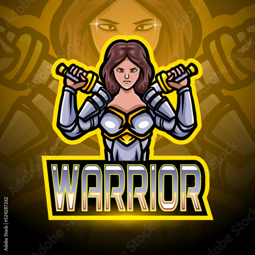 Warrior esport logo mascot design