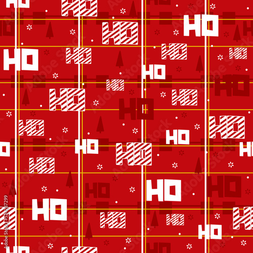 Hohoho seamless pattern, Santa Claus laugh. Seamless texture for Christmas design.