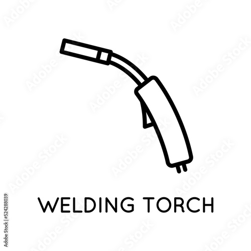 Welding Torch Icon. Metalworking, Profession, Tool, Service. Vector sign in simple style isolated on white background.