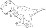 Dinosaur. Element for coloring page. Cartoon style.