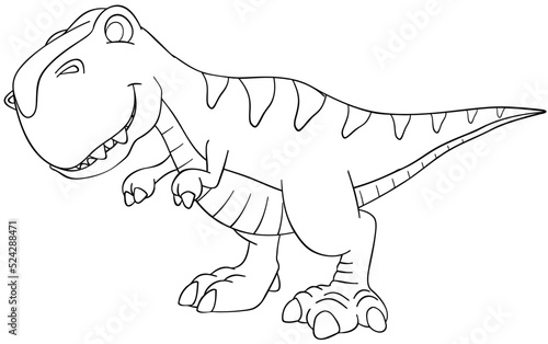 Dinosaur. Element for coloring page. Cartoon style. photo