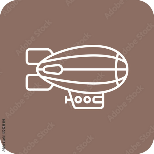 Airship Multicolor Round Corner Line Inverted Icon