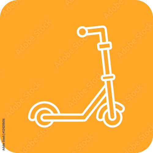 Kick Scooter Multicolor Round Corner Line Inverted Icon