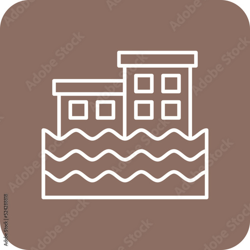 Flooding Multicolor Round Corner Line Inverted Icon
