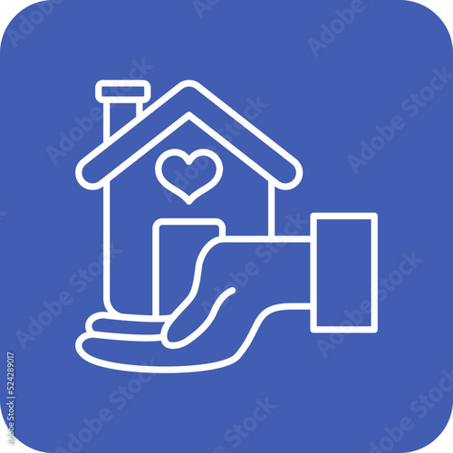 Help Homeless Multicolor Round Corner Line Inverted Icon