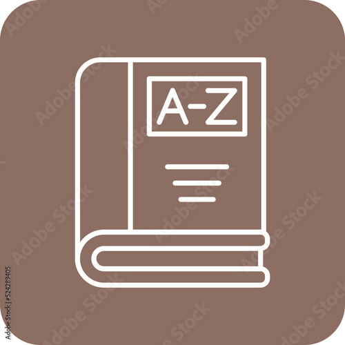 Dictionary Multicolor Round Corner Line Inverted Icon