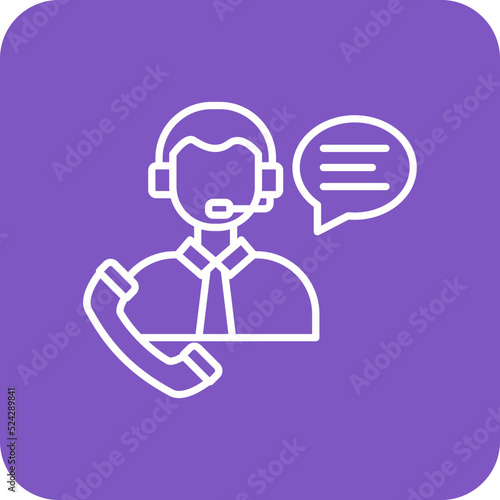 Customer Service Multicolor Round Corner Line Inverted Icon