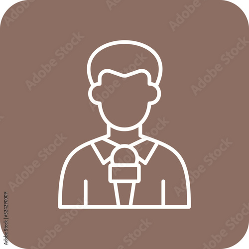 Journalist Multicolor Round Corner Line Inverted Icon
