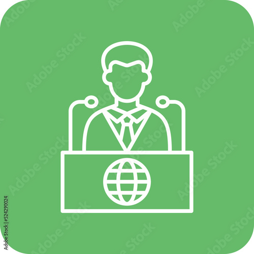 Conference Multicolor Round Corner Line Inverted Icon