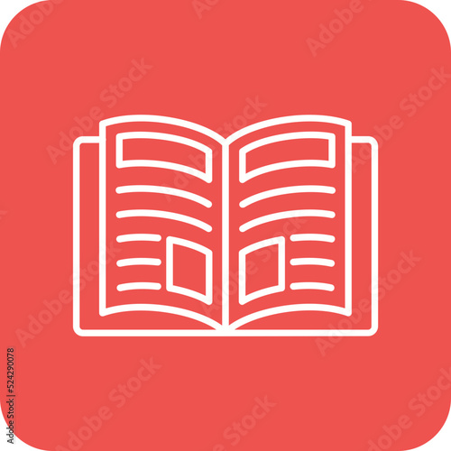 Magazine Multicolor Round Corner Line Inverted Icon