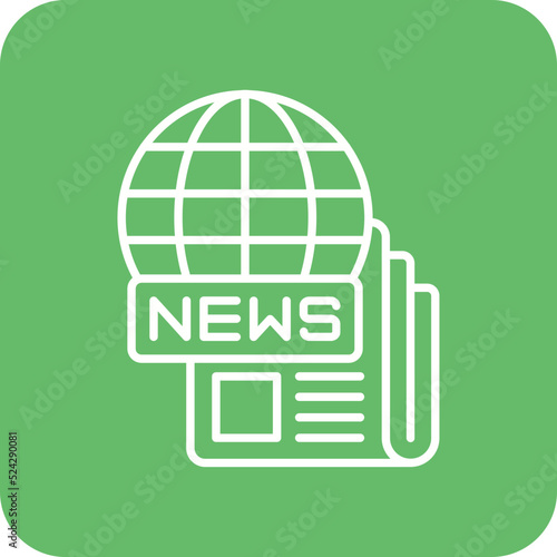 Global News Multicolor Round Corner Line Inverted Icon
