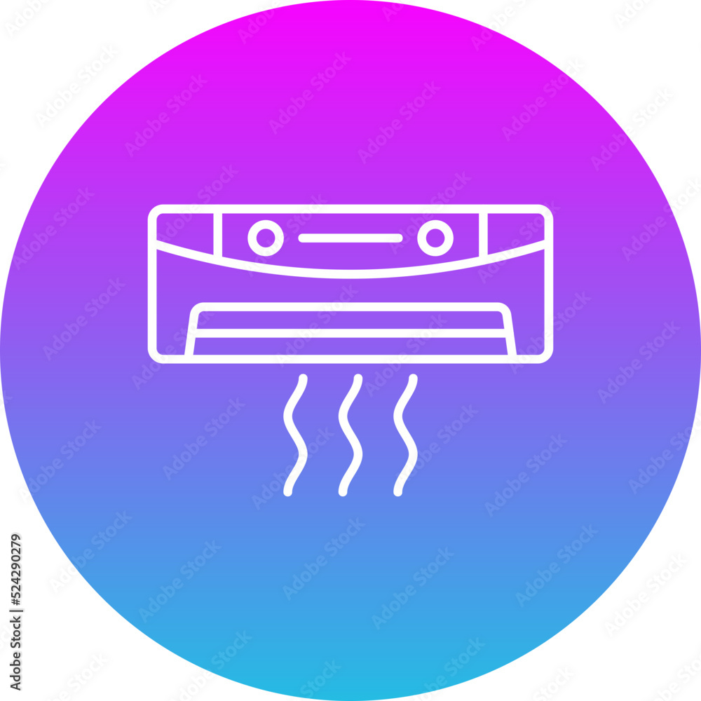 Air Conditioner Gradient Circle Line Inverted Icon Air Conditioner Gradient Circle Line Inverted Icon