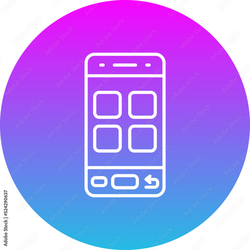 Smartphone Gradient Circle Line Inverted Icon Smartphone Gradient Circle Line Inverted Icon