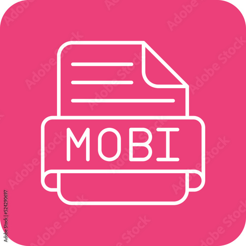 Mobi Multicolor Round Corner Line Inverted Icon