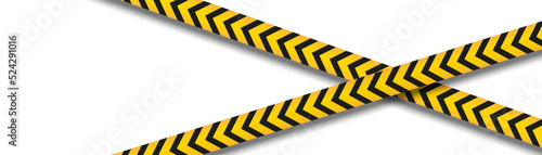 Warning and danger crossed tapes isolated. Police and crime lines. Caution tape. Seamless barrier tape. Vector illustration