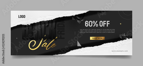 modern black briday web ad banner template photo