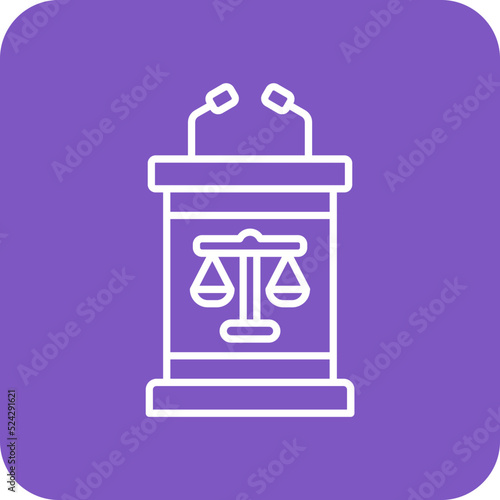 Tribune Multicolor Round Corner Line Inverted Icon