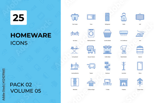 Home ware icons collection. Set contains such Icons as apartment, box, cardboard, and more