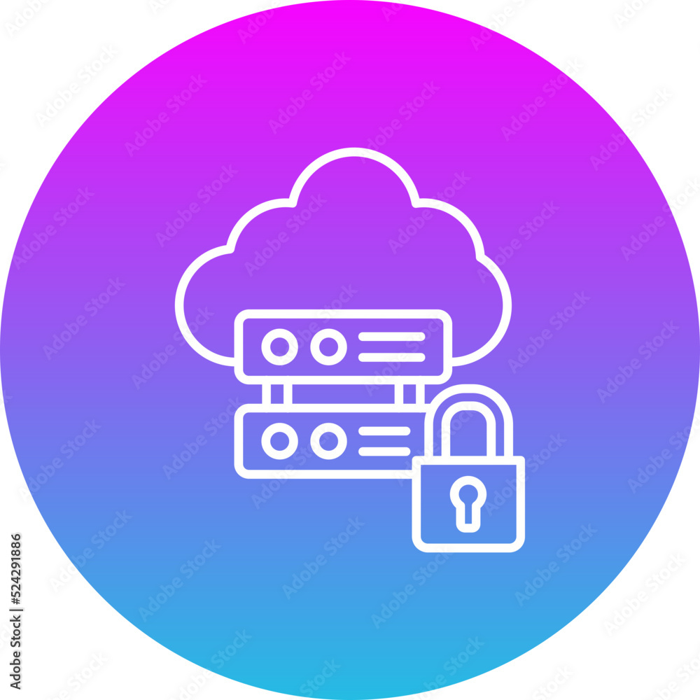 Data Security Gradient Circle Line Inverted Icon Data Security Gradient Circle Line Inverted Icon