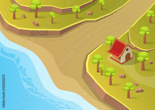 isometric coast village