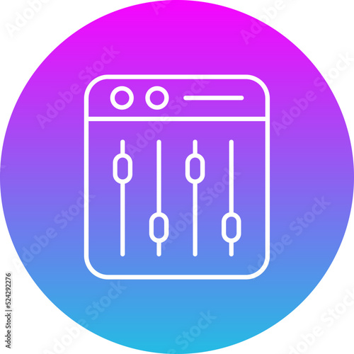 Mixer Gradient Circle Line Inverted Icon