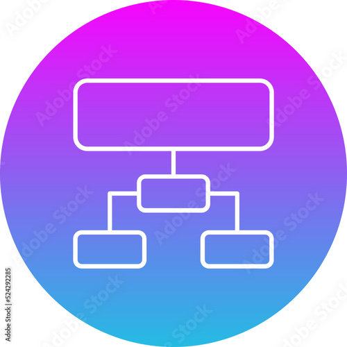 Hierarchical Structure Gradient Circle Line Inverted Icon