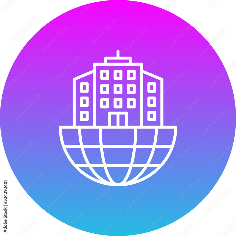 Global Gradient Circle Line Inverted Icon Global Gradient Circle Line Inverted Icon