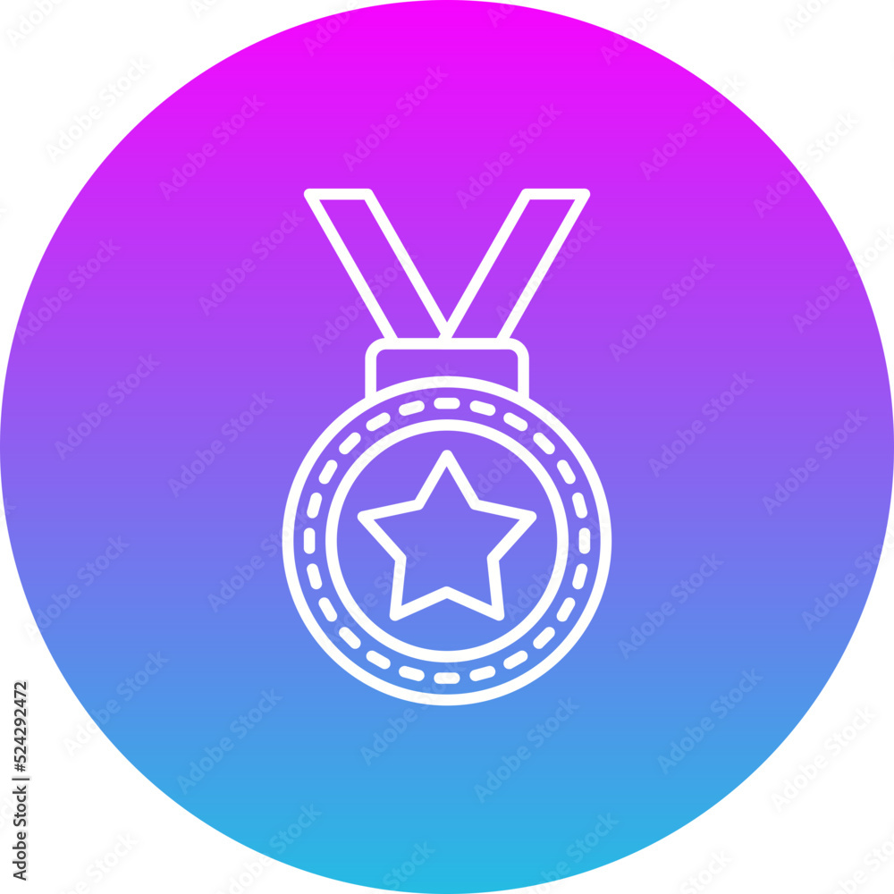 Medal Gradient Circle Line Inverted Icon Medal Gradient Circle Line Inverted Icon