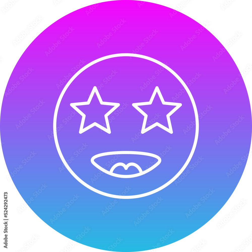 Star Gradient Circle Line Inverted Icon Star Gradient Circle Line Inverted Icon