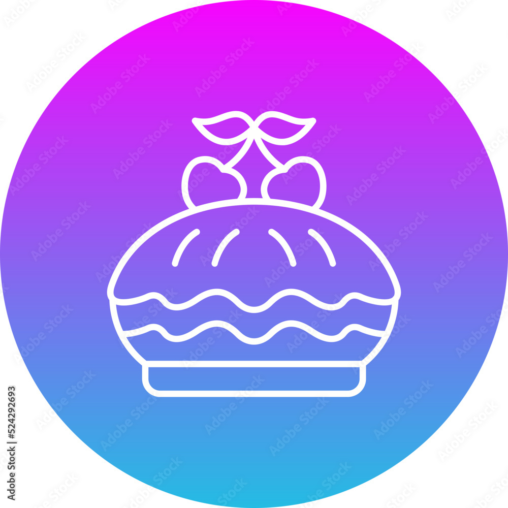 Naklejka premium Cherry Pie Gradient Circle Line Inverted Icon