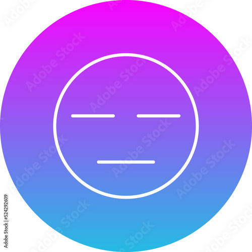 Expressionless Gradient Circle Line Inverted Icon