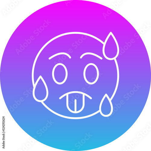 Hot Gradient Circle Line Inverted Icon