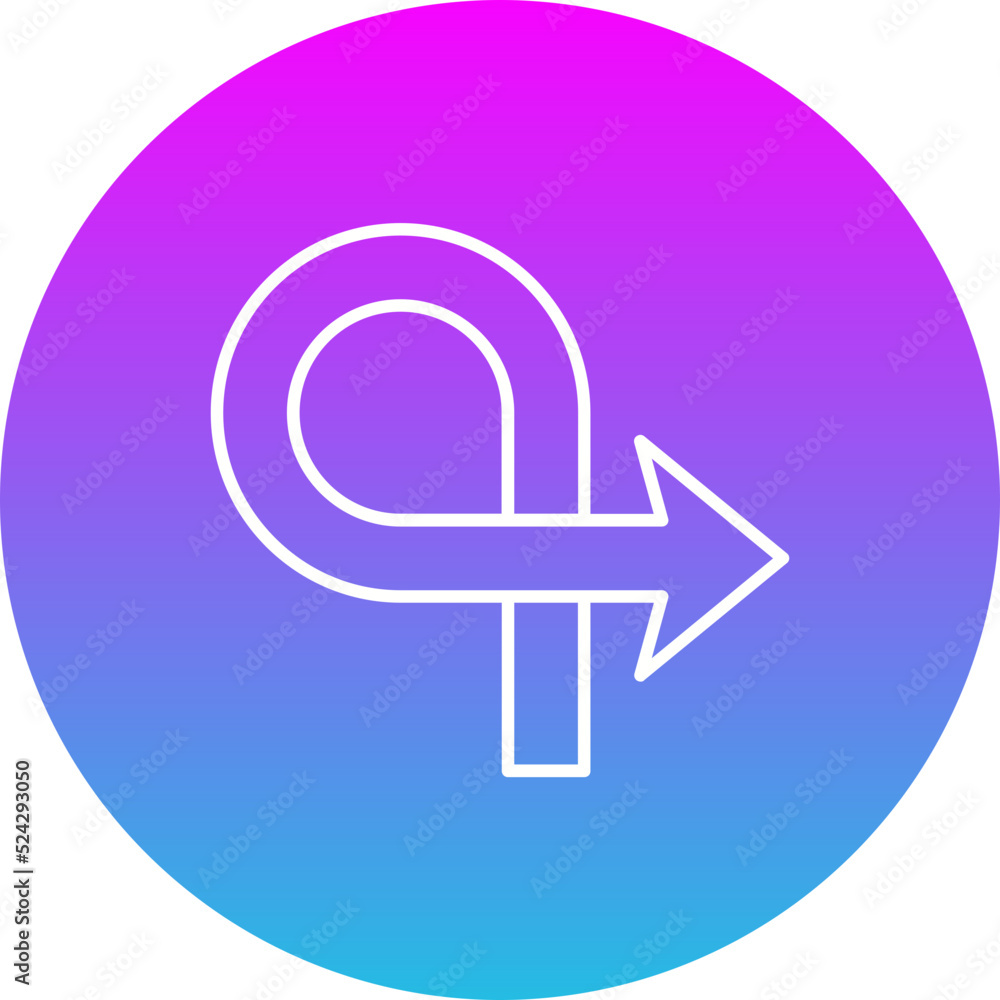 Curved Gradient Circle Line Inverted Icon Curved Gradient Circle Line Inverted Icon