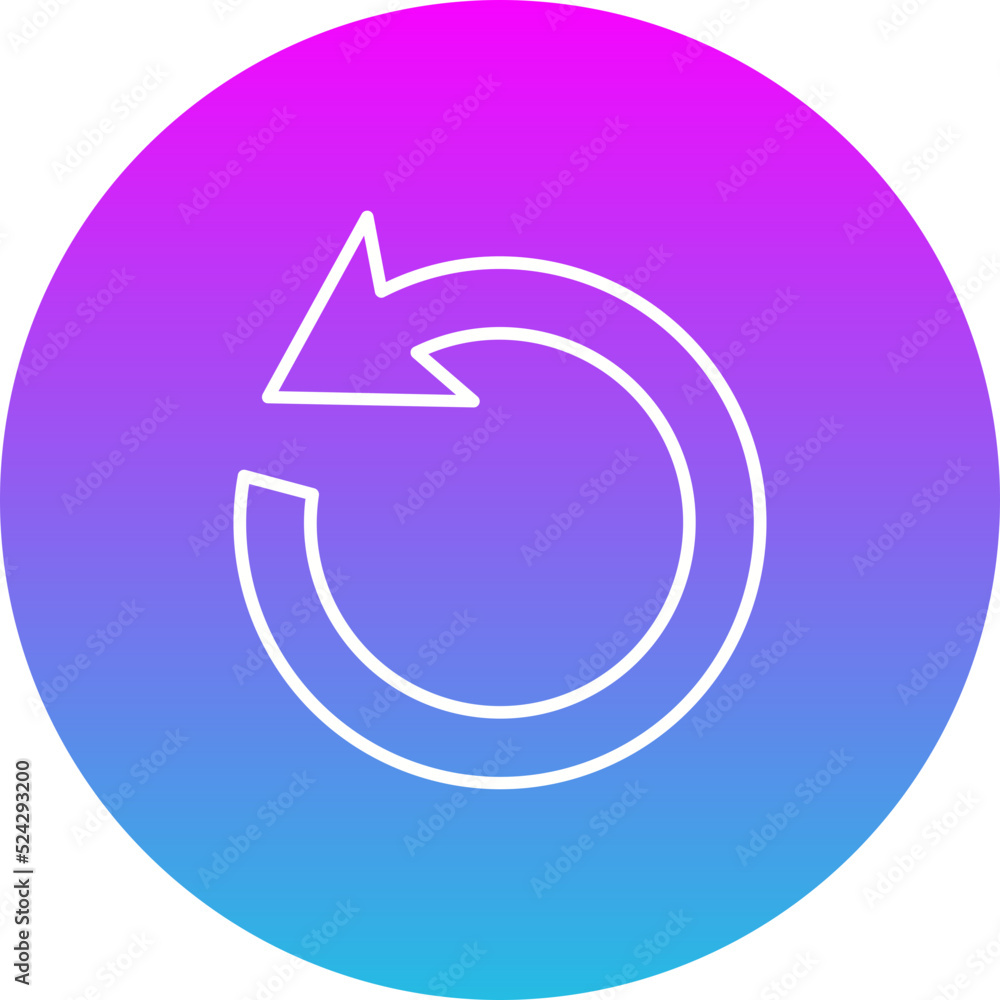 Undo Gradient Circle Line Inverted Icon Undo Gradient Circle Line Inverted Icon