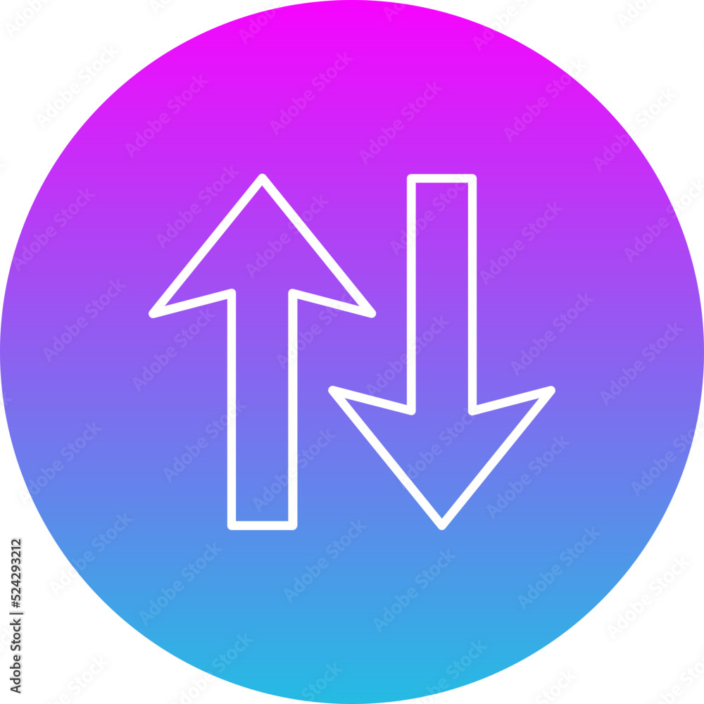 Up Down Gradient Circle Line Inverted Icon Up Down Gradient Circle Line Inverted Icon