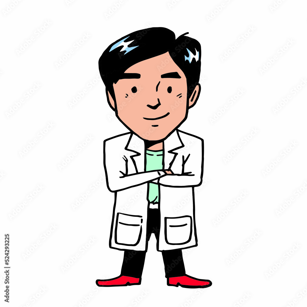 cartoon male doctor