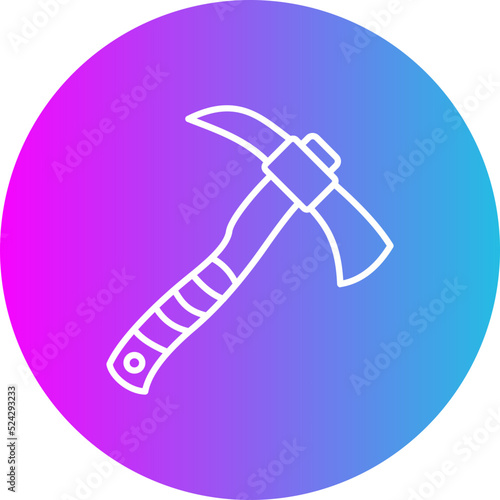 Pickaxe Gradient Circle Line Inverted Icon