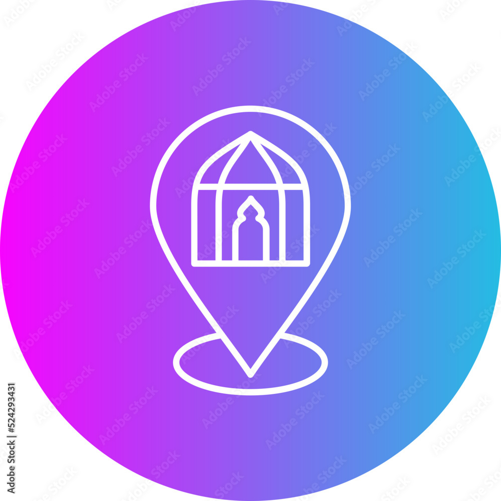 Pin Gradient Circle Line Inverted Icon Pin Gradient Circle Line Inverted Icon