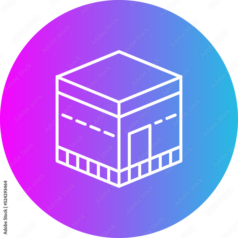 Kaaba Gradient Circle Line Inverted Icon Kaaba Gradient Circle Line Inverted Icon